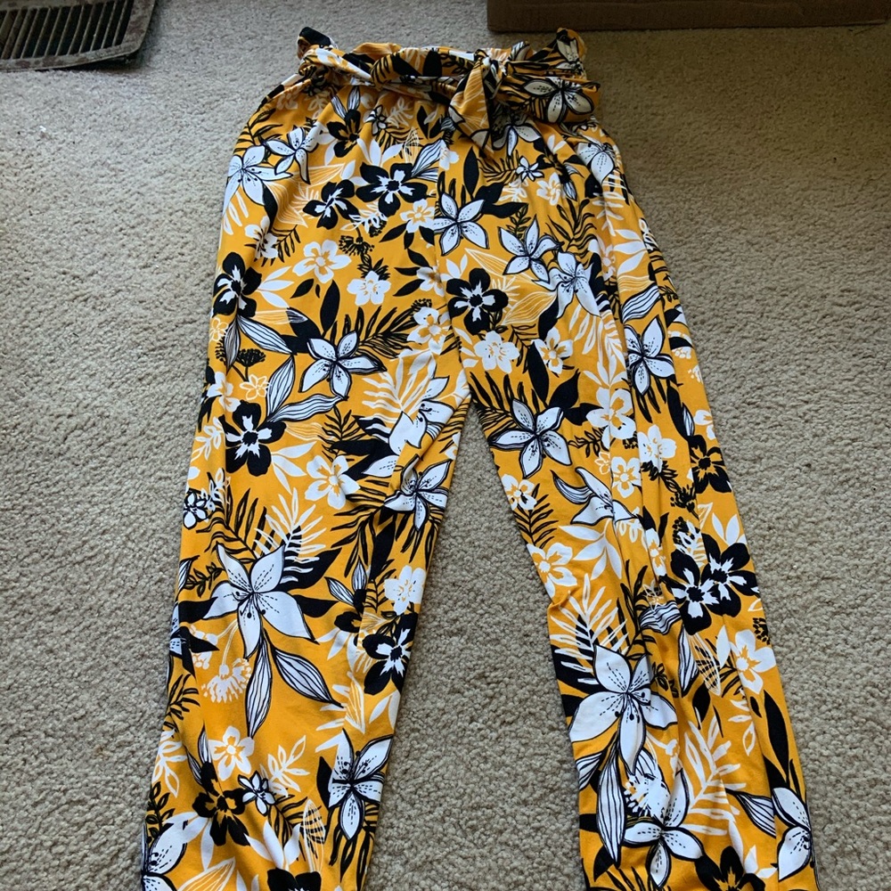 Yellow flower pants